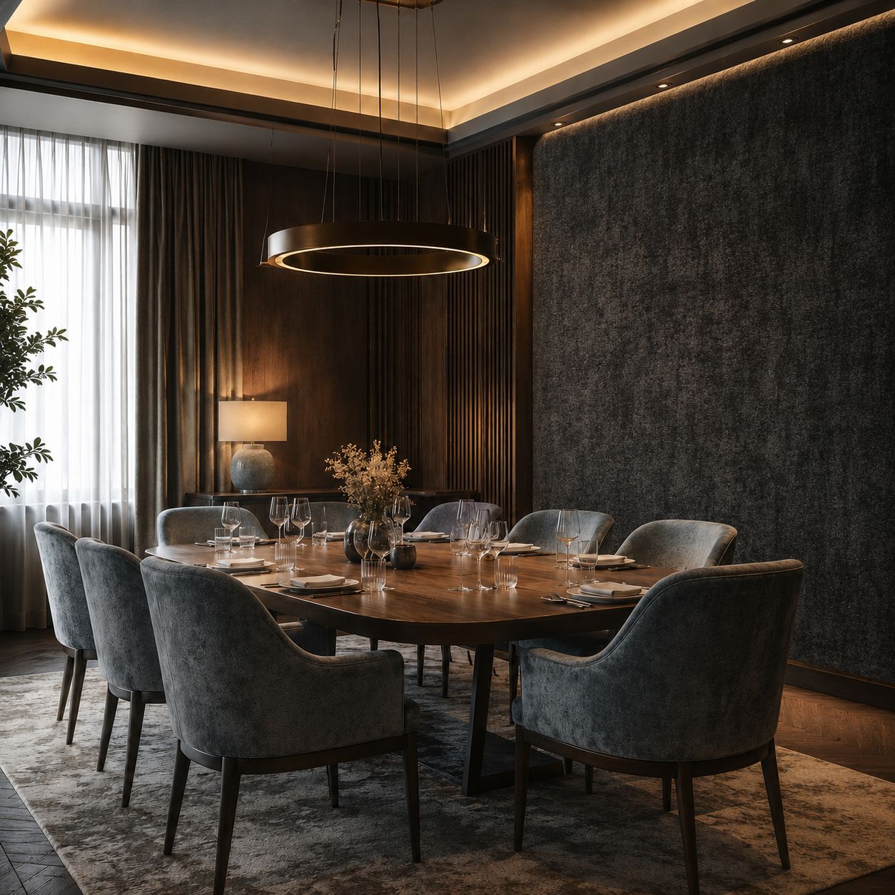 Textil fonoabsorbant într-un salon privat-imaginea este doar ilustrativă